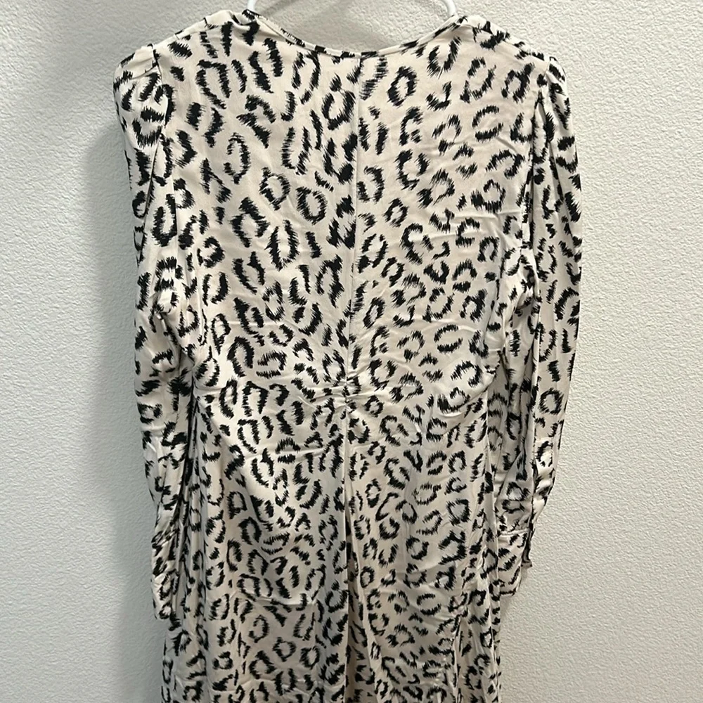 A.L.C. Asymmetrical Leopard Print Dress - Black and White - Picture 11 of 14